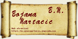 Bojana Martačić vizit kartica